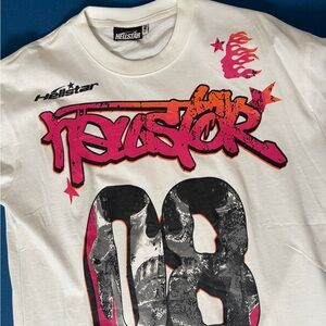 Hellstar Graphic T-Shirt - White and Pink